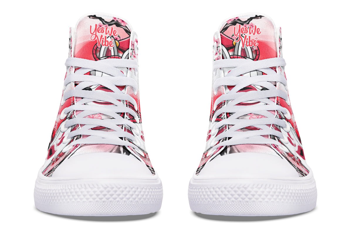 Kitsune And Pink Flowers