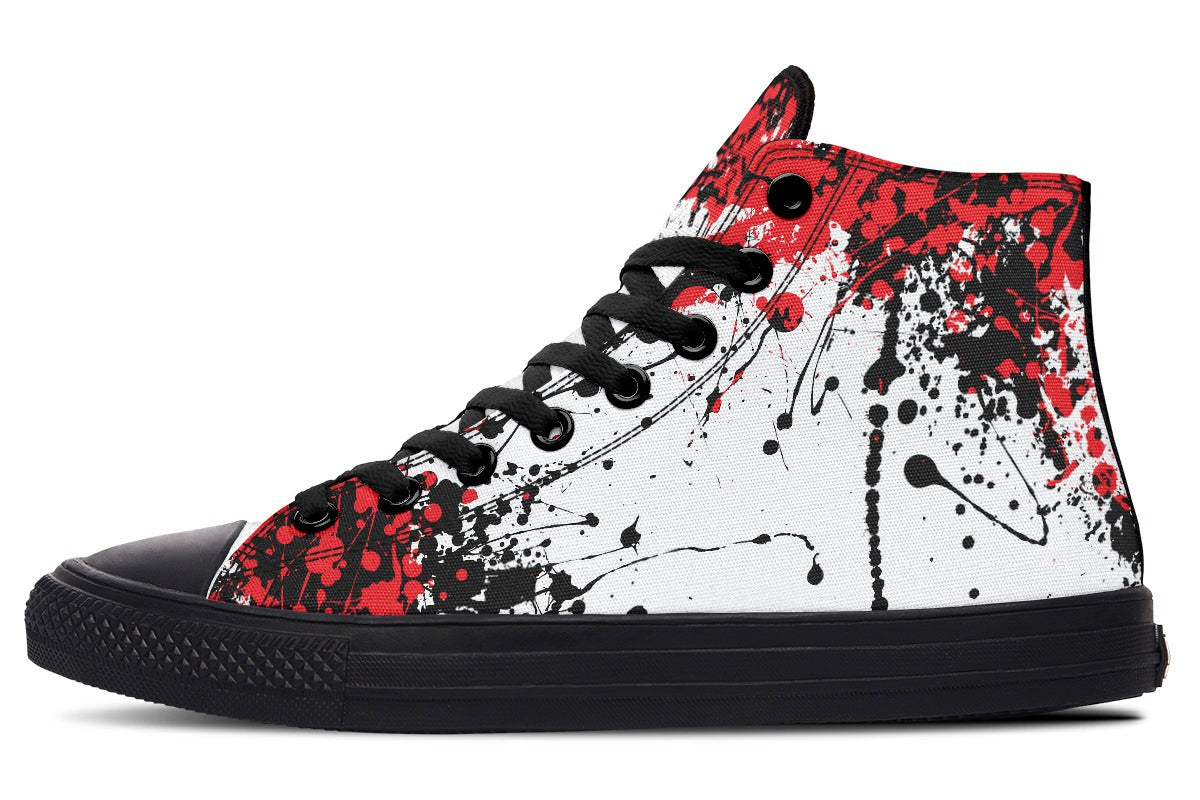 Red Black White Splatter