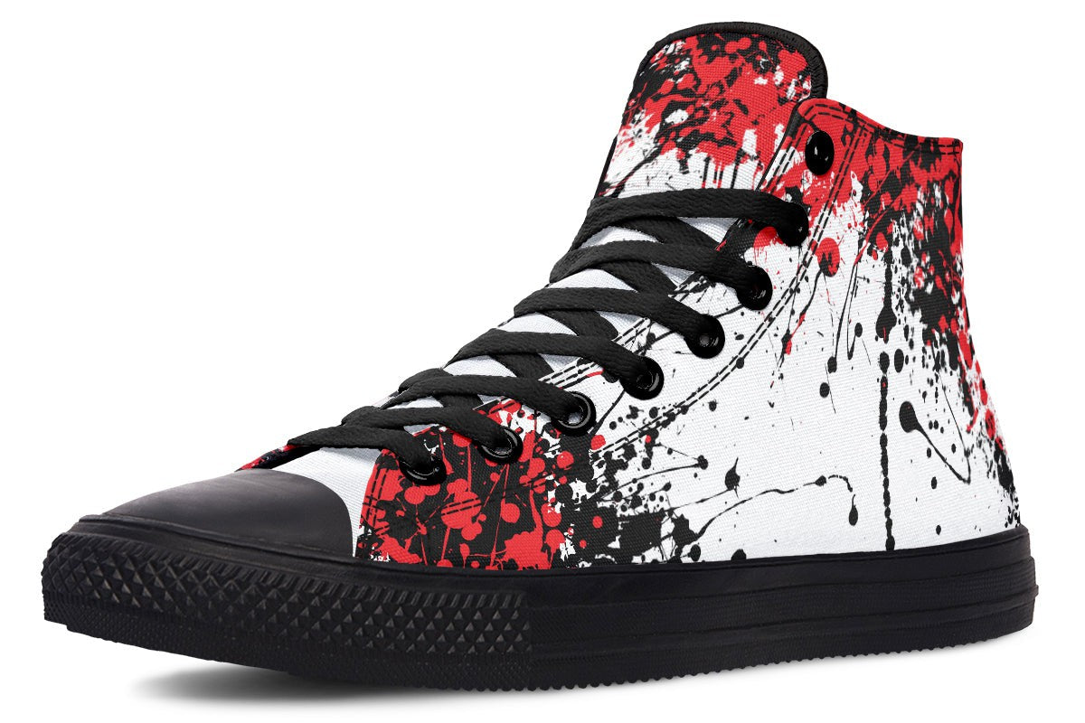 Red Black White Splatter