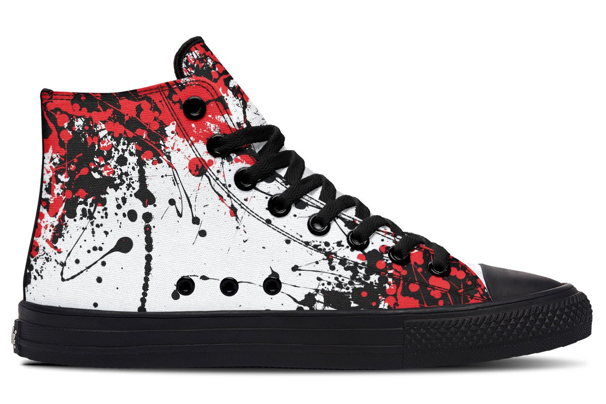 Red Black White Splatter