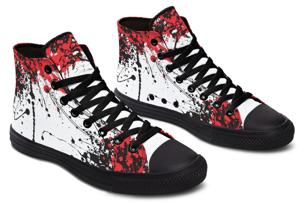Red Black White Splatter