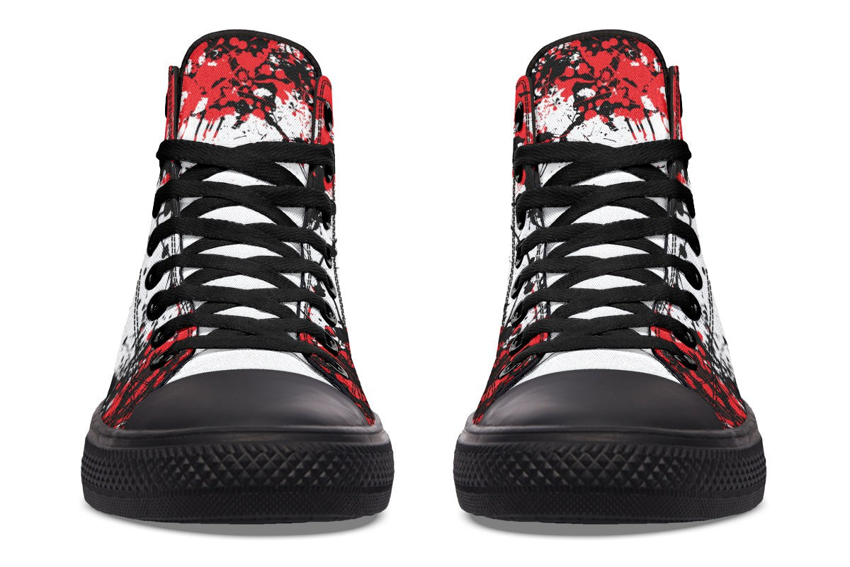 Red Black White Splatter