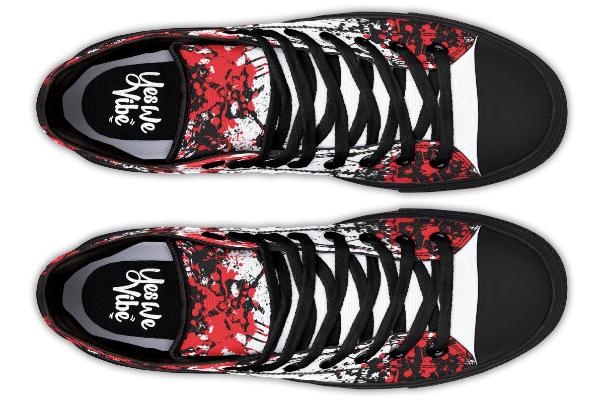 Red Black White Splatter