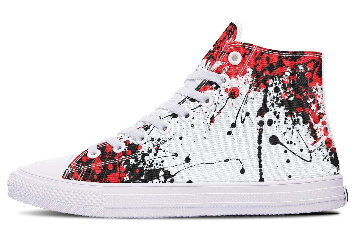 Red Black White Splatter