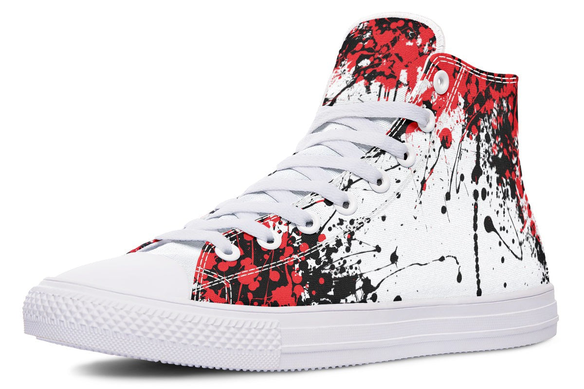 Red Black White Splatter