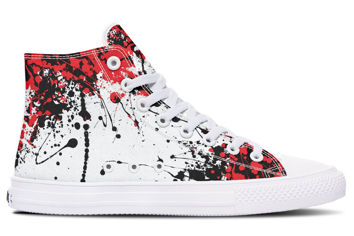 Red Black White Splatter