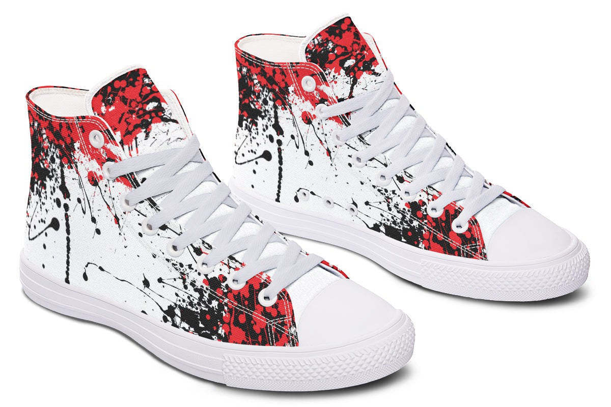Red Black White Splatter
