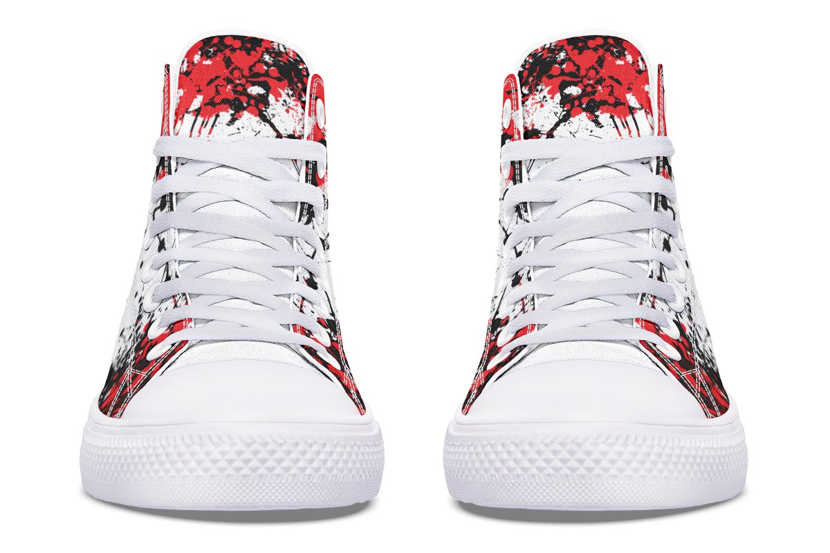 Red Black White Splatter