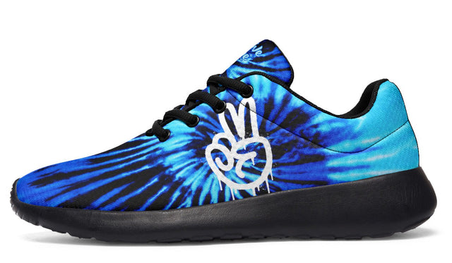 Black And Blue Tie Dye Peace Hand