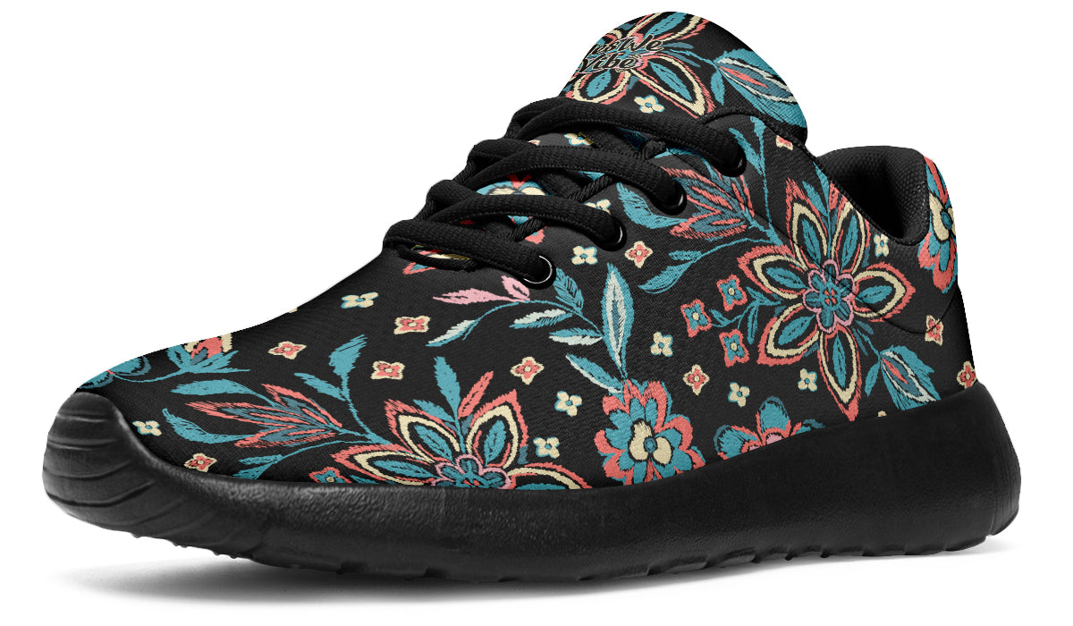 Blue On Black Flowers