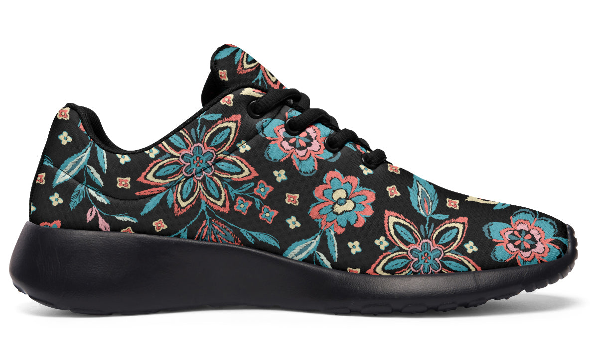 Blue On Black Flowers
