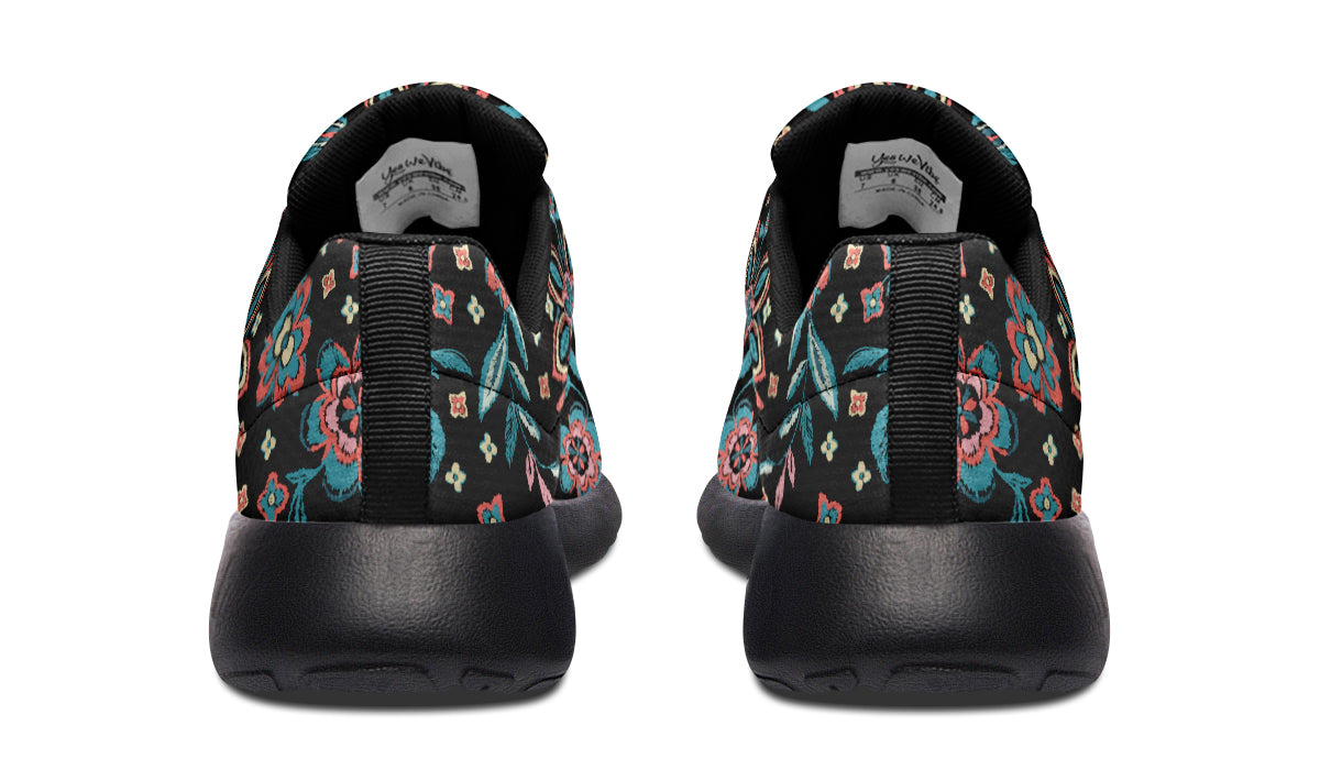 Blue On Black Flowers
