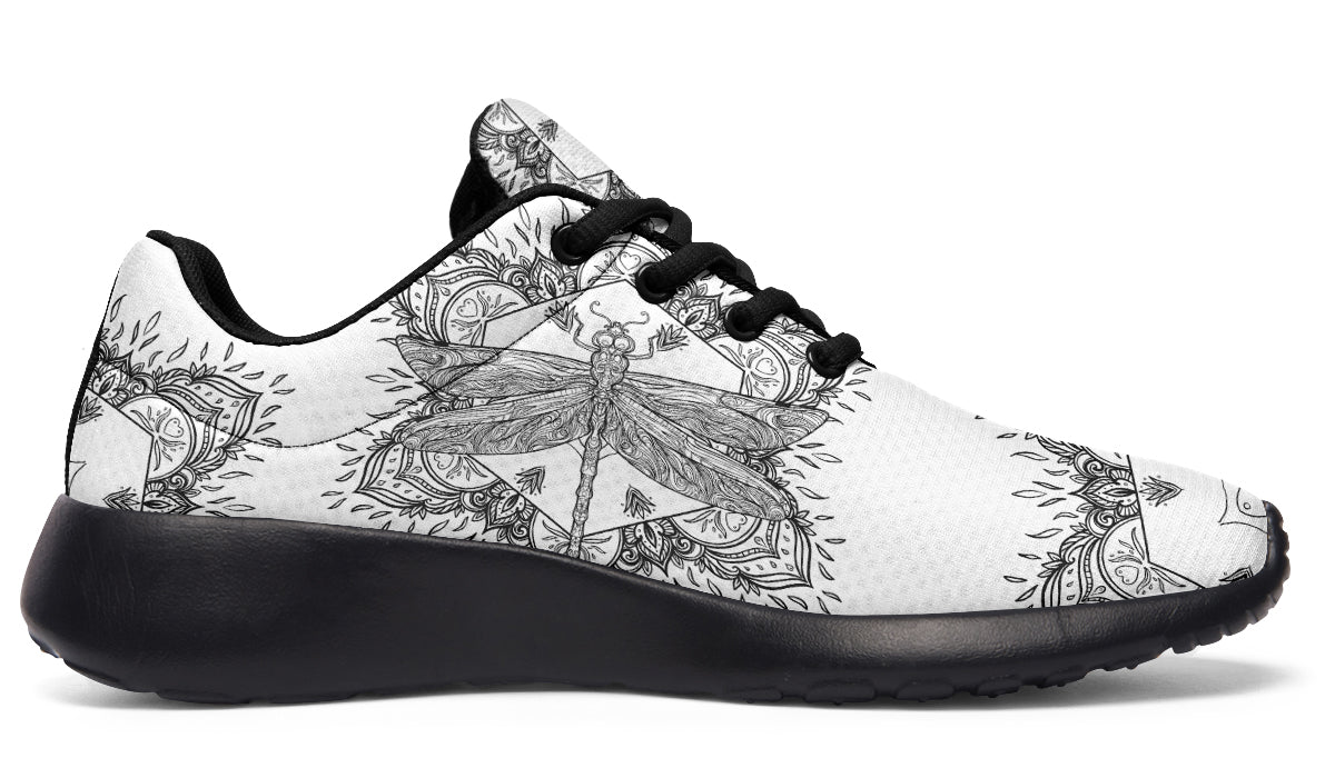 Dragonfly Mandala Black And White