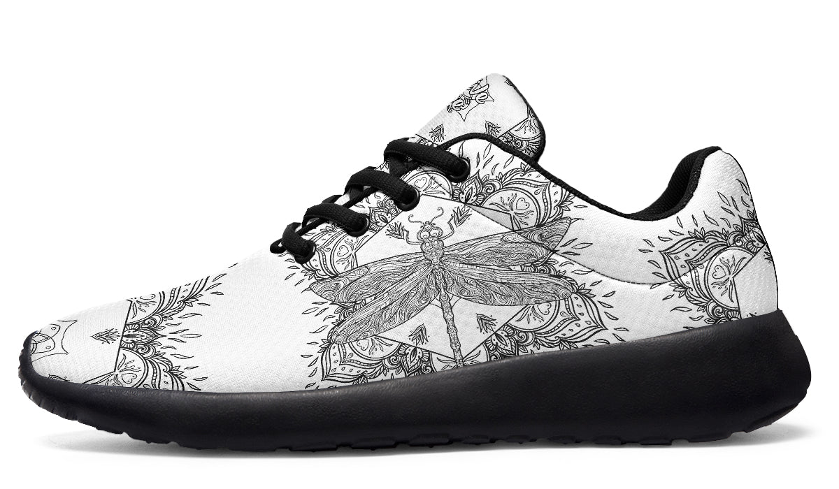 Dragonfly Mandala Black And White