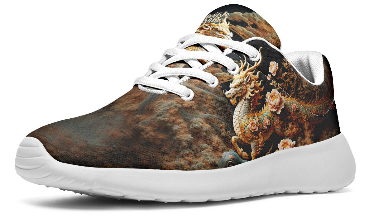 Golden Qilin Statue With Peonie