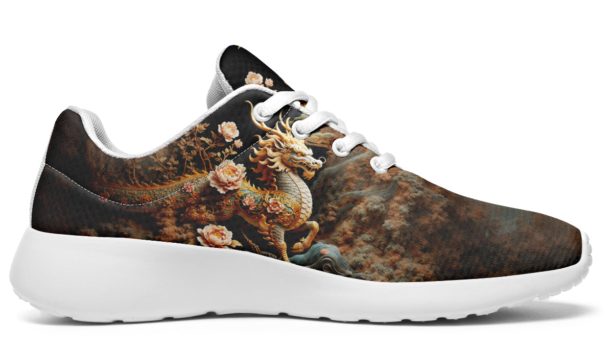 Golden Qilin Statue With Peonie