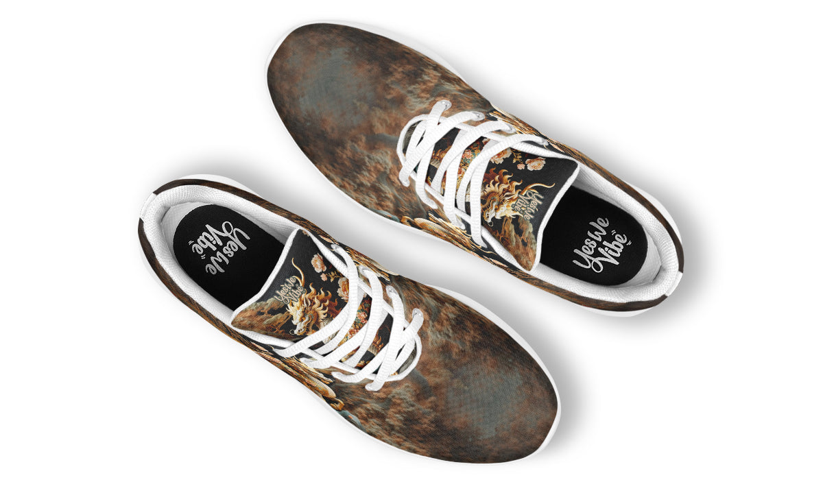 Golden Qilin Statue With Peonie