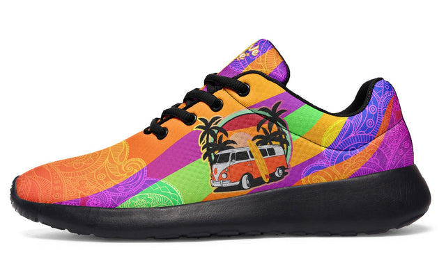 Hippie Van And Surfboard