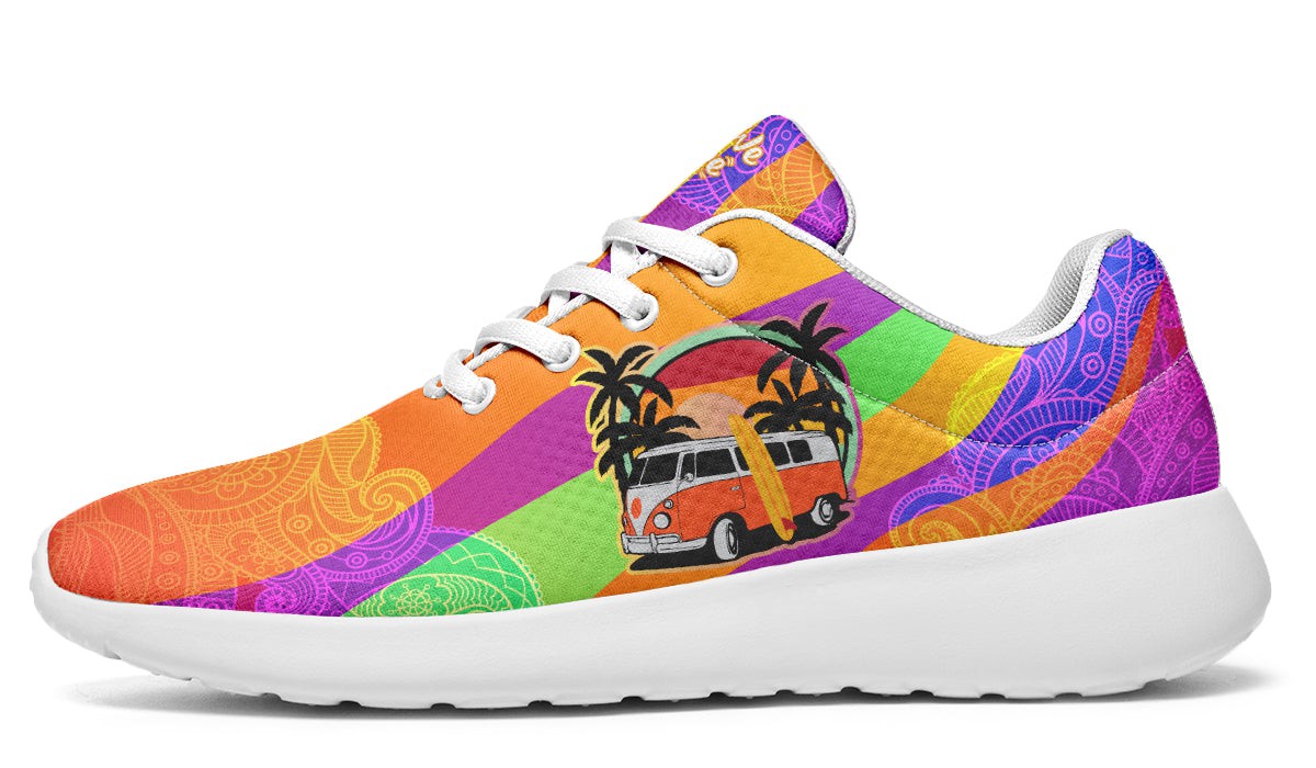 Hippie Van And Surfboard