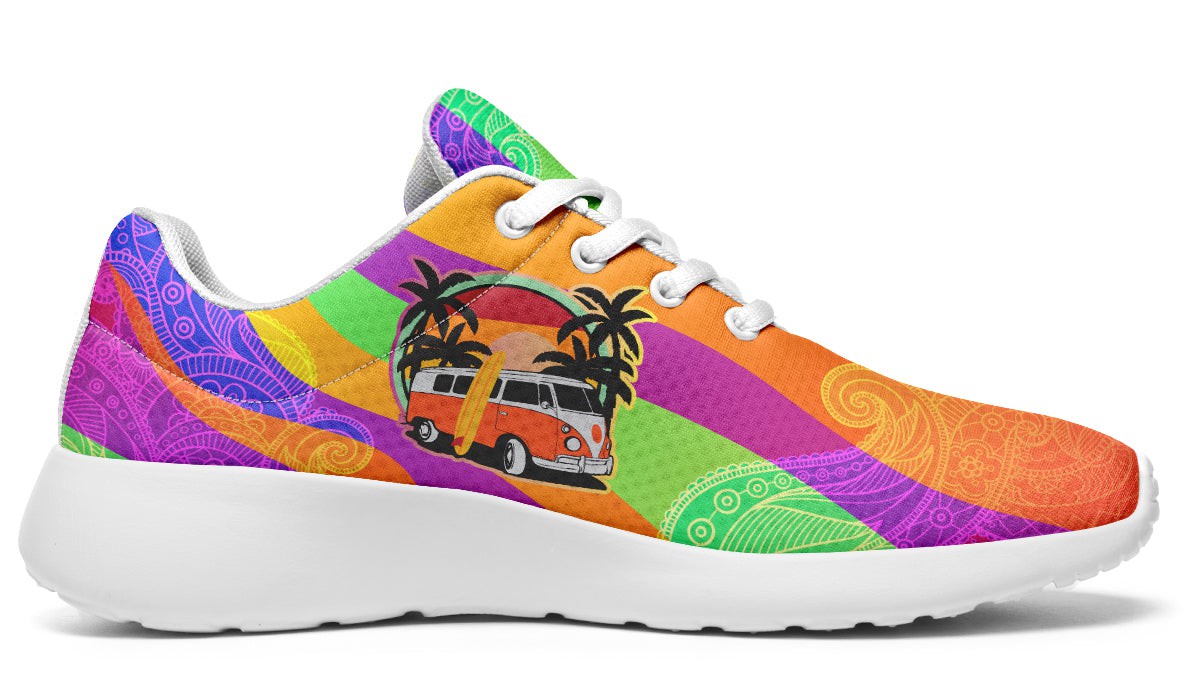 Hippie Van And Surfboard