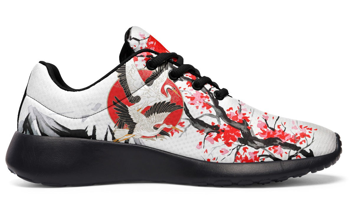 Japanese Crane And Mountain