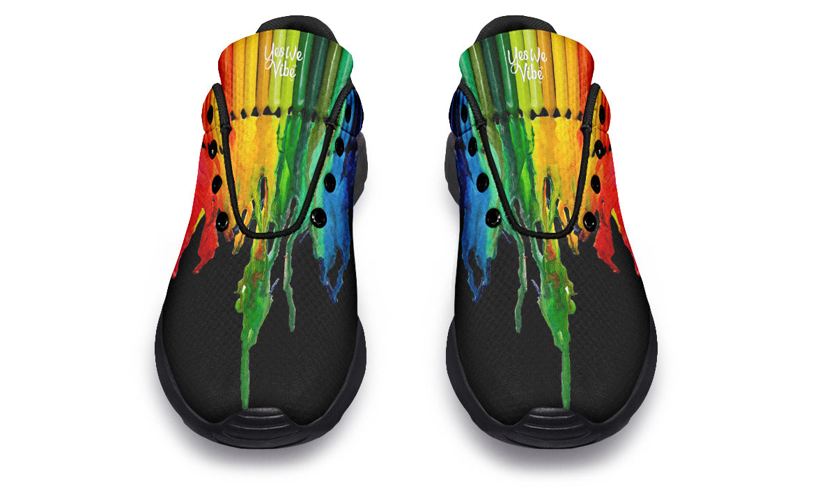 Melted Crayon Rainbow Black