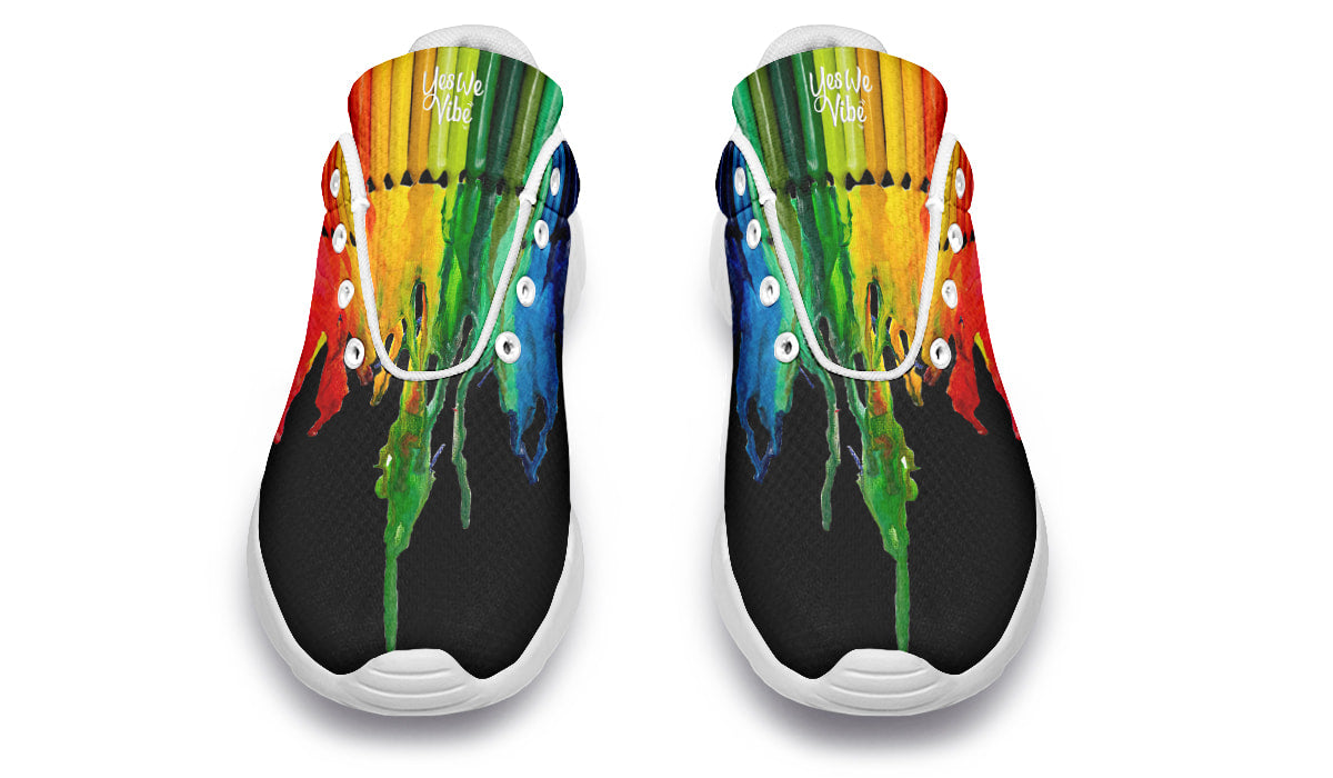 Melted Crayon Rainbow Black