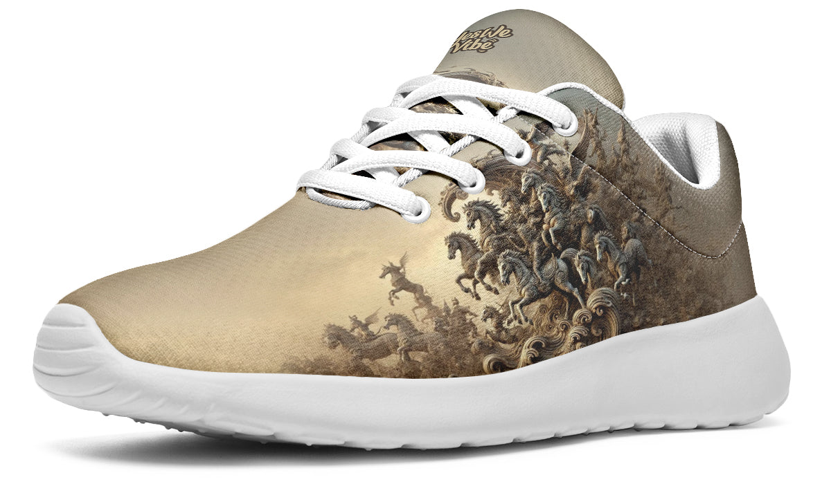 Stone Relief War Horses On Waves