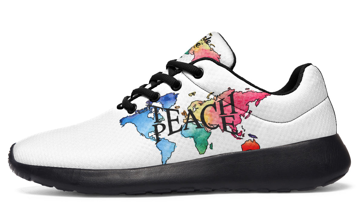 Teach Peace World Watercolor