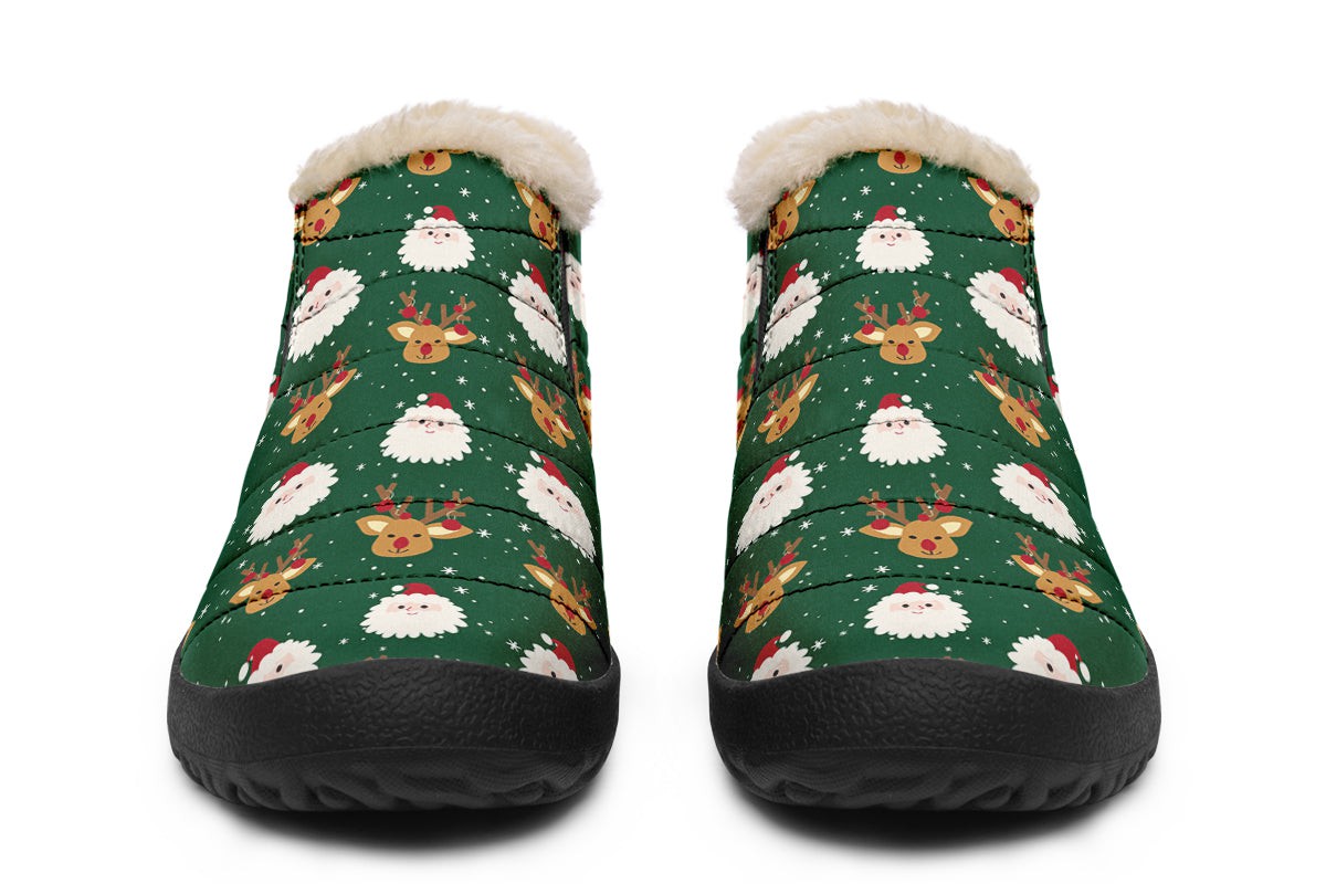 Cute Santa Claus And Reindeer