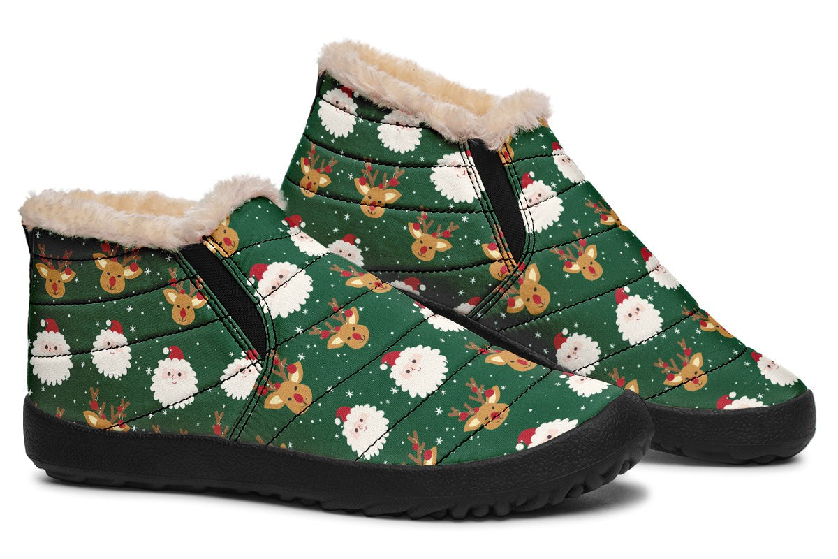 Cute Santa Claus And Reindeer