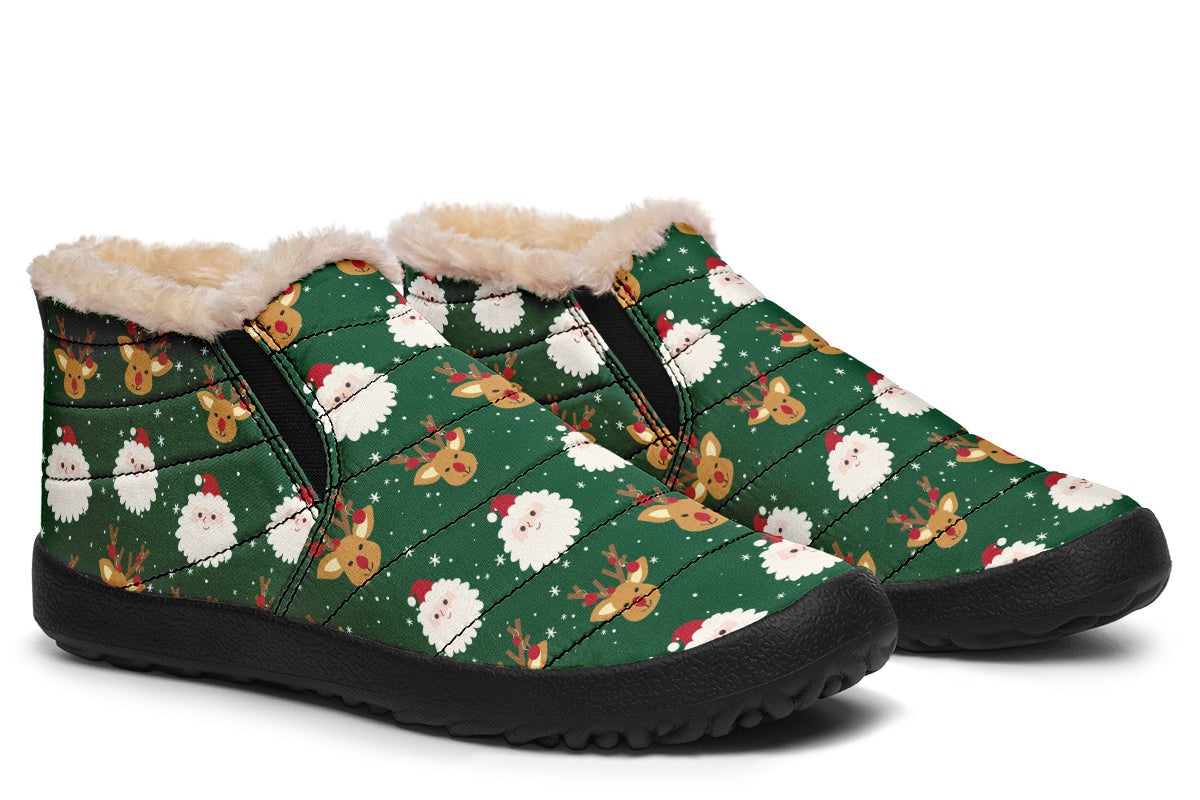 Cute Santa Claus And Reindeer