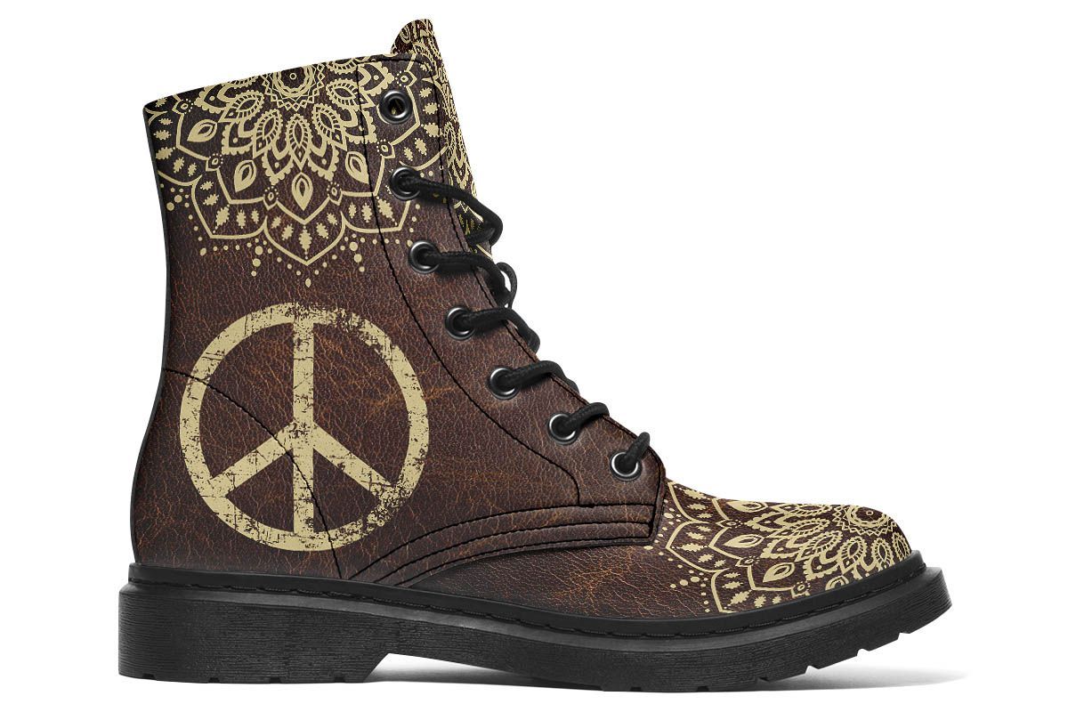 Peace Sign Mandala Brown