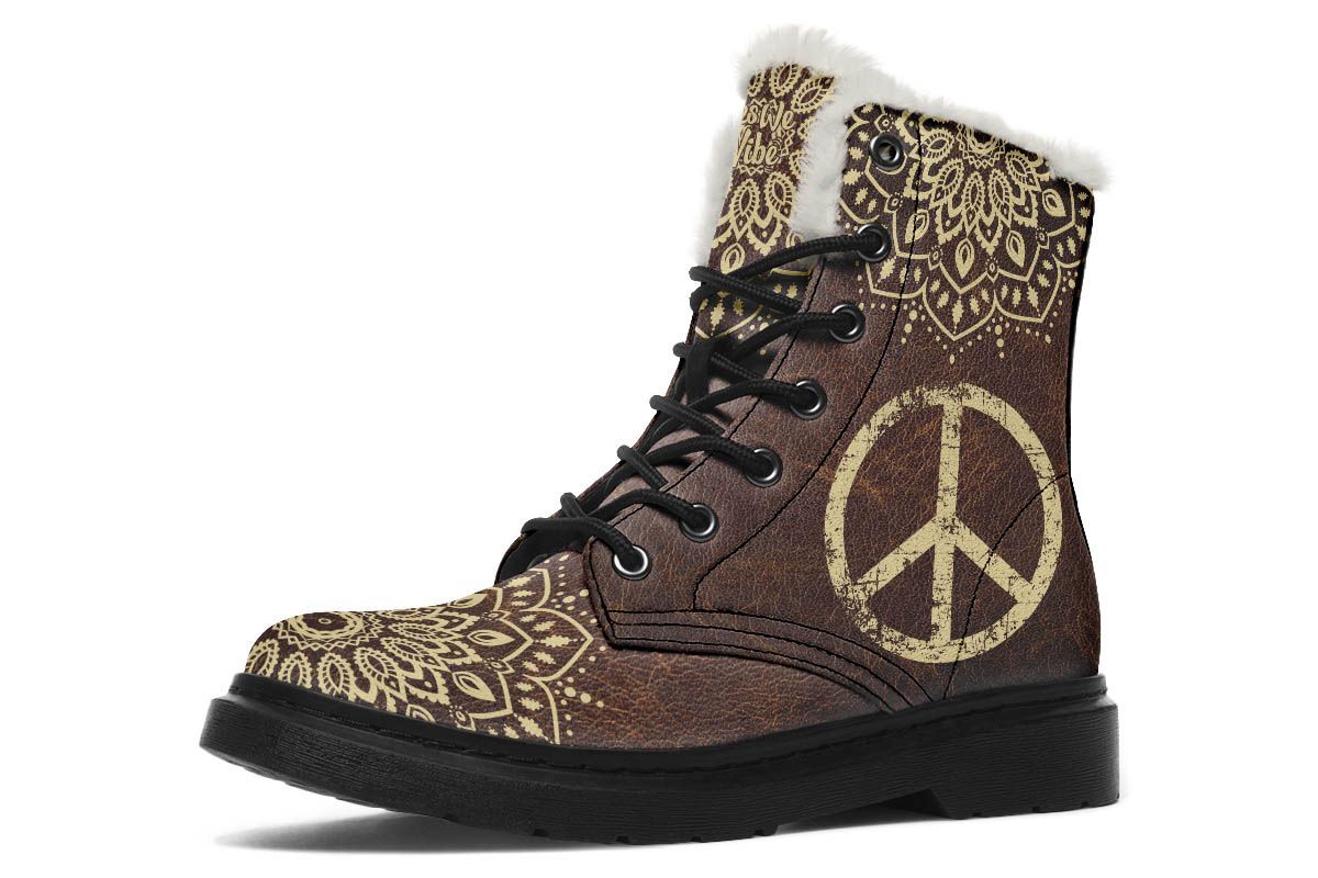 Peace Sign Mandala Brown