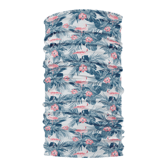 Blue Flowers And Flamingo