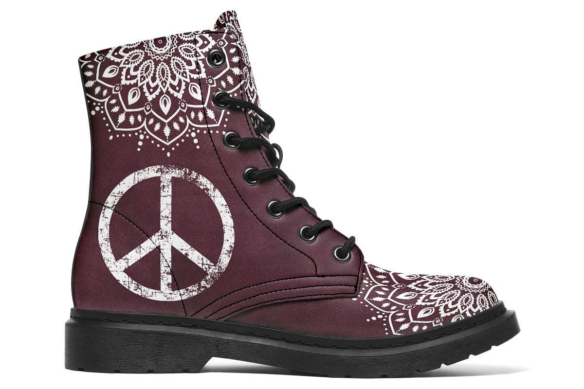 Peace Sign Mandala Red