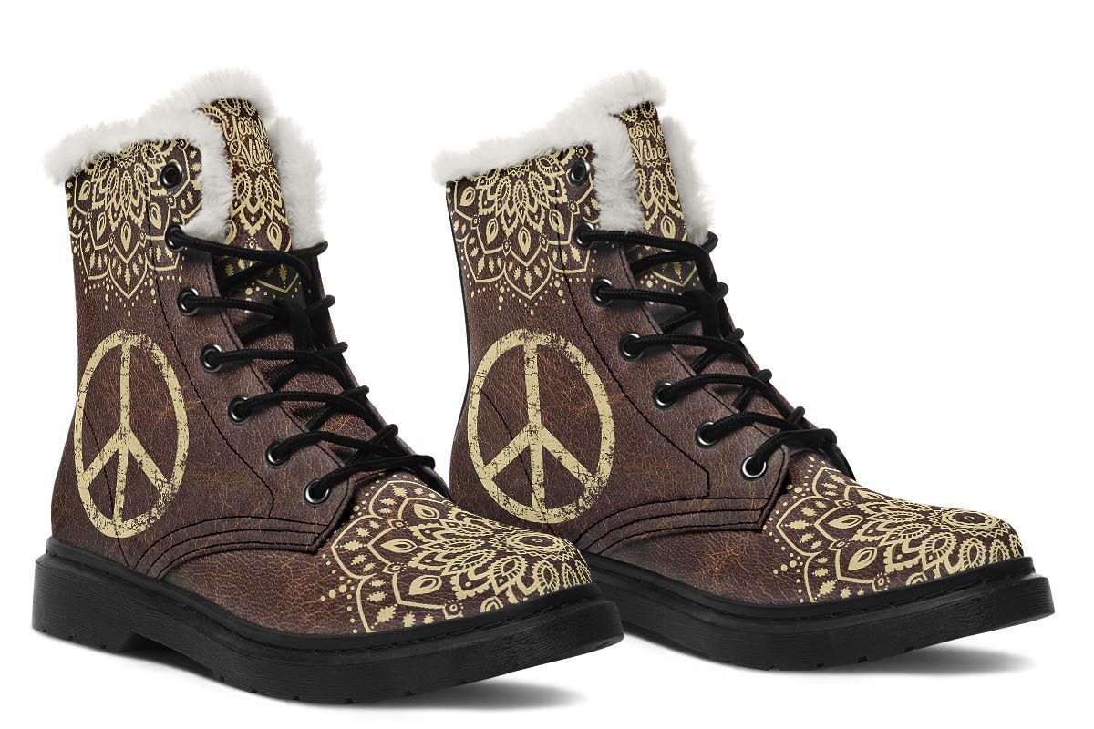 Peace Sign Mandala Brown