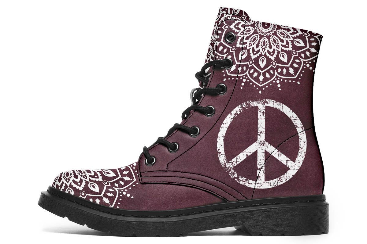 Peace Sign Mandala Red