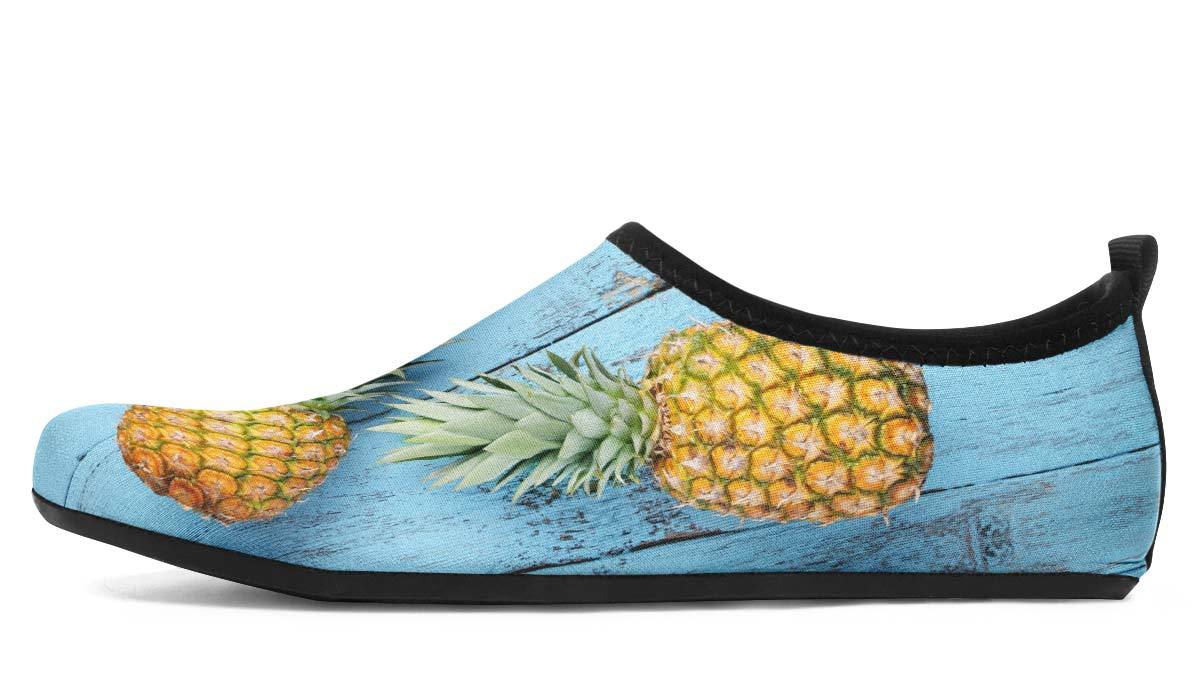 Pineapples Blue Wood