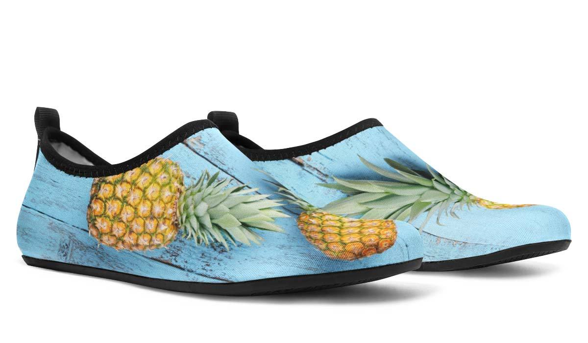 Pineapples Blue Wood