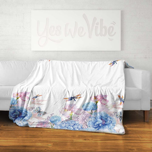 Flowers And Dragonfly