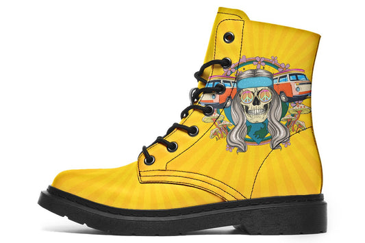 Hippie Skull Yellow Rays