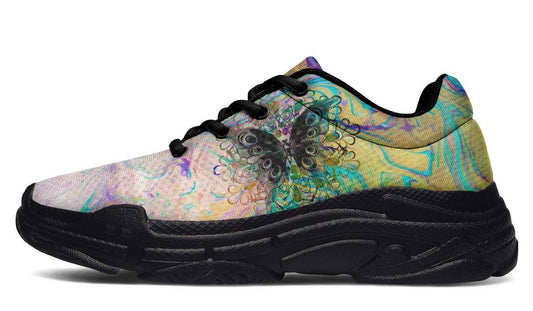 Watercolor Butterfly And Flower