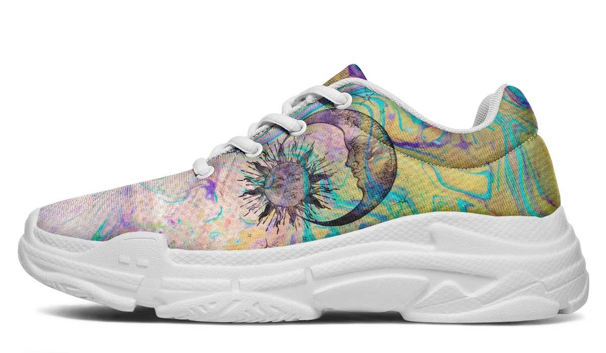 Watercolor Sun And Moon