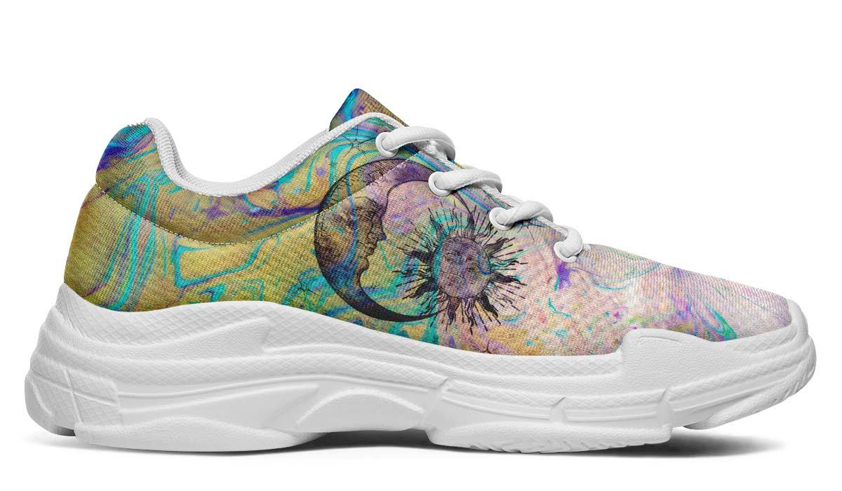 Watercolor Sun And Moon