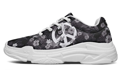 Peace Flower Tropical Whiteand Gray