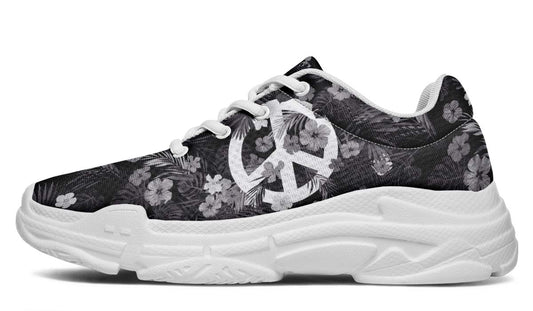 Peace Flower Tropical Whiteand Gray