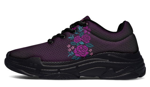 Embroidery Purple Flowers