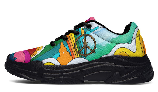 Funky Rainbow Peace Drawing