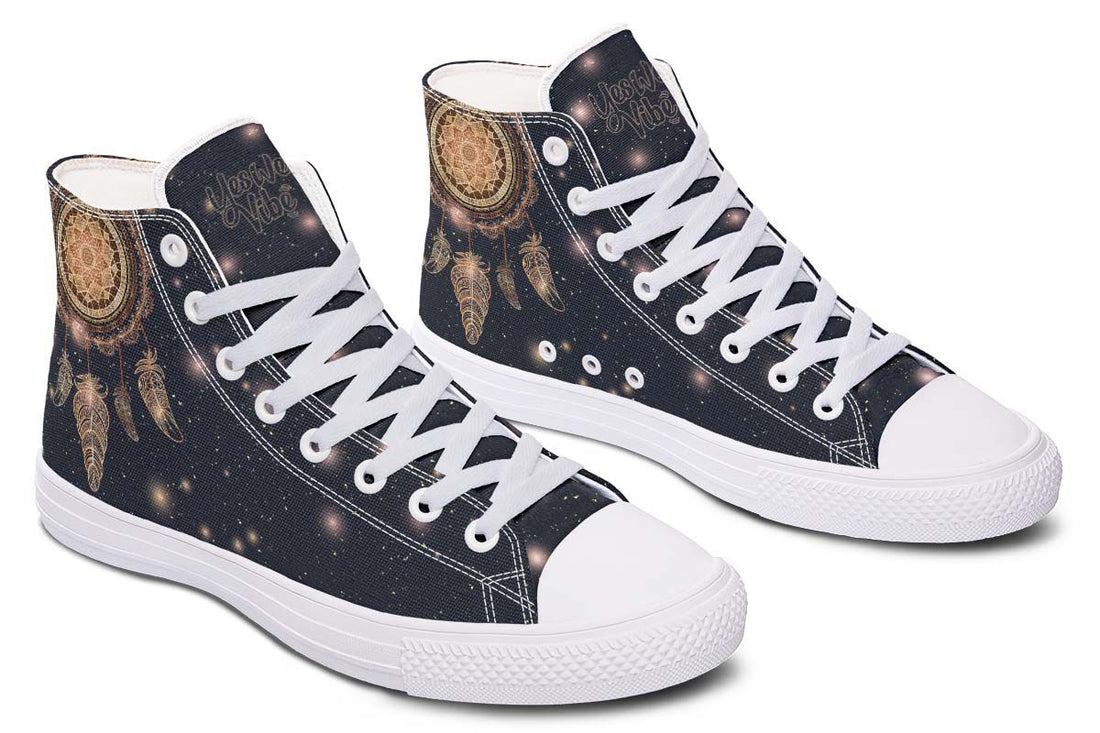 Dream Catcher Vintage Feather Men Women's High Top Shoes